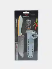 Нож Сантоку малый с чехлом и точилкой FACKELMANN EVERSHARP "3 в 1", 25 см, лезвие 13 см