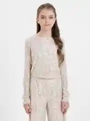Золотой костюм нарядный брючный с пайетками