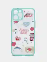 Бирюзовый чехол для айфон (iPhone) 11 / 12 / 13 Pro Max про макс пластиковый с принтом