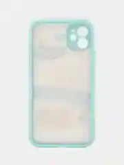Небесно-голубой чехол для айфон (iPhone) 11 / 12 / 13 Pro Max про макс пластиковый с принтом
