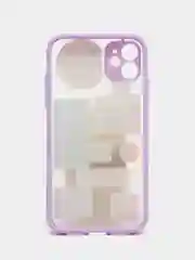 Сиреневый чехол для айфон (iPhone) 11 / 12 / 13 Pro Max про макс пластиковый с принтом