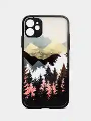 Черный чехол для айфон (iPhone) 11 / 12 / 13 Pro Max про макс пластиковый с принтом