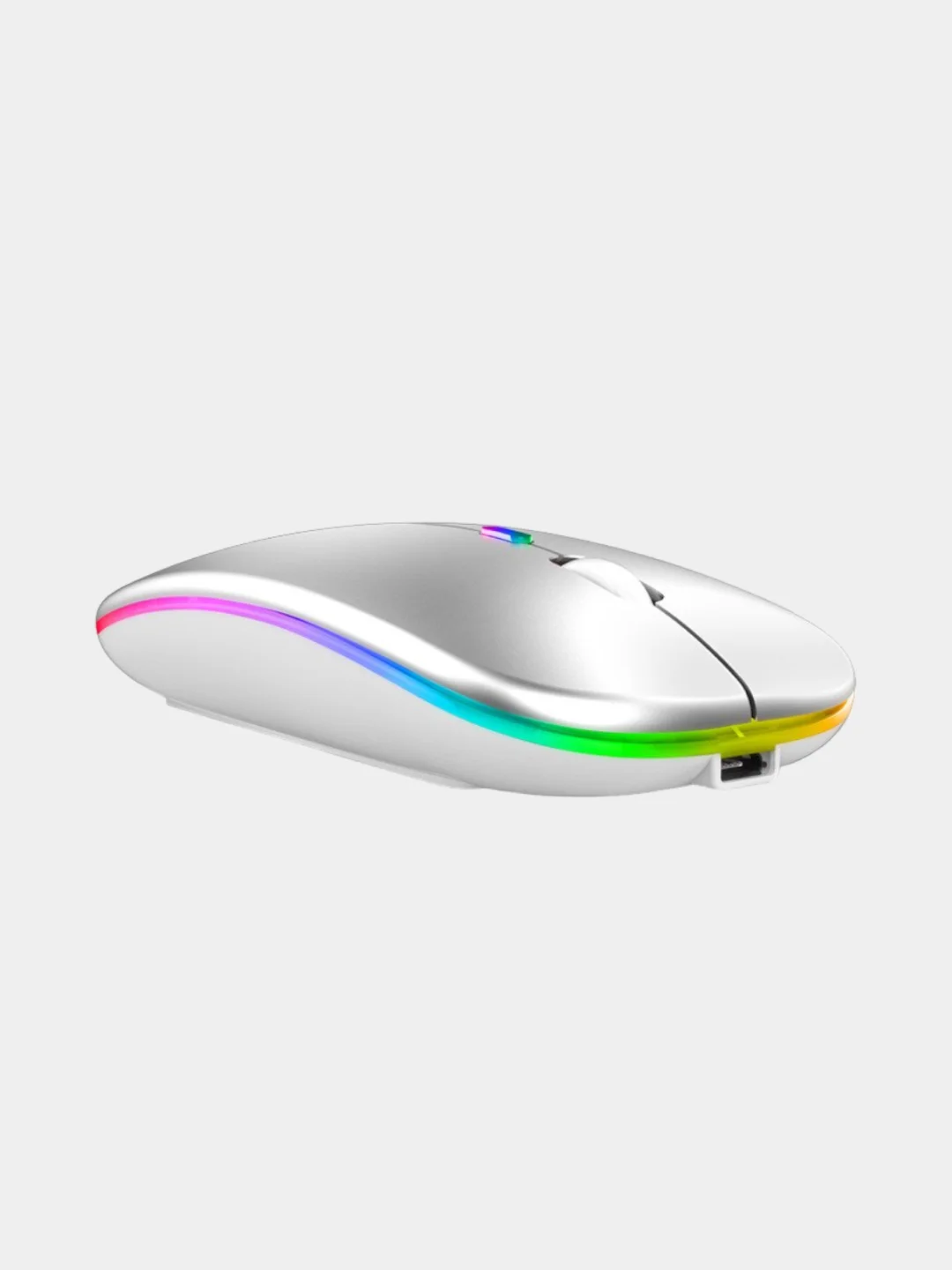 Серый компьютерная мышь бесшумная, беспроводная, оптическая, RGB-подсветка, 800-1600 DPI
