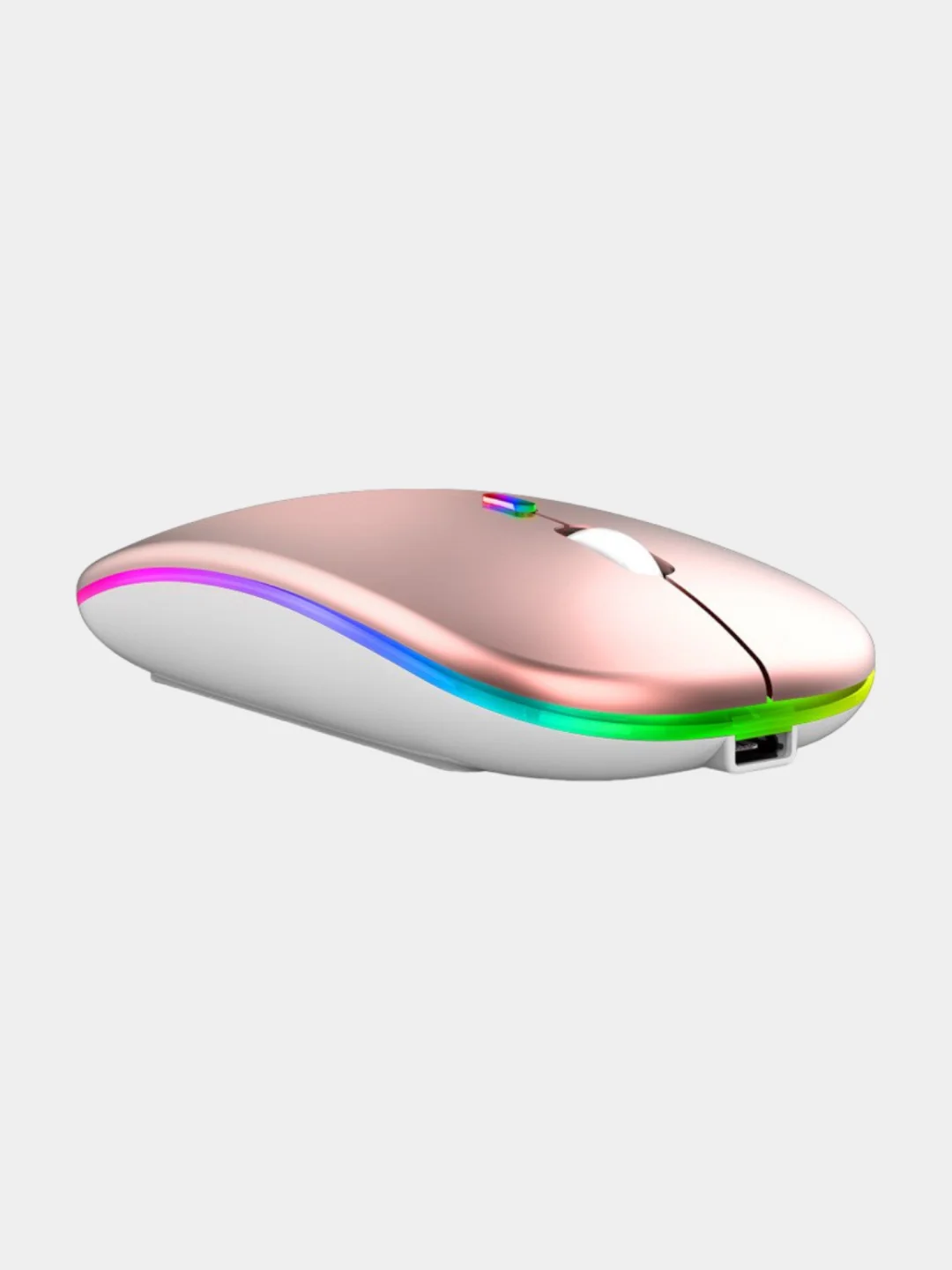 Розовый компьютерная мышь бесшумная, беспроводная, оптическая, RGB-подсветка, 800-1600 DPI