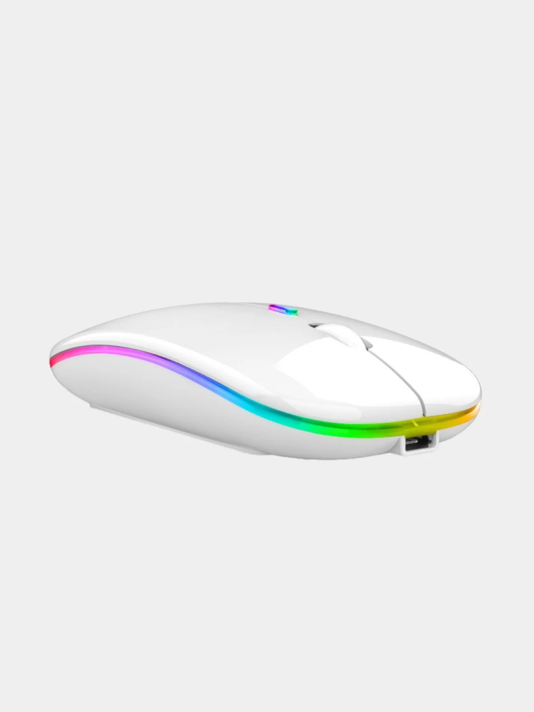 Белый компьютерная мышь бесшумная, беспроводная, оптическая, RGB-подсветка, 800-1600 DPI