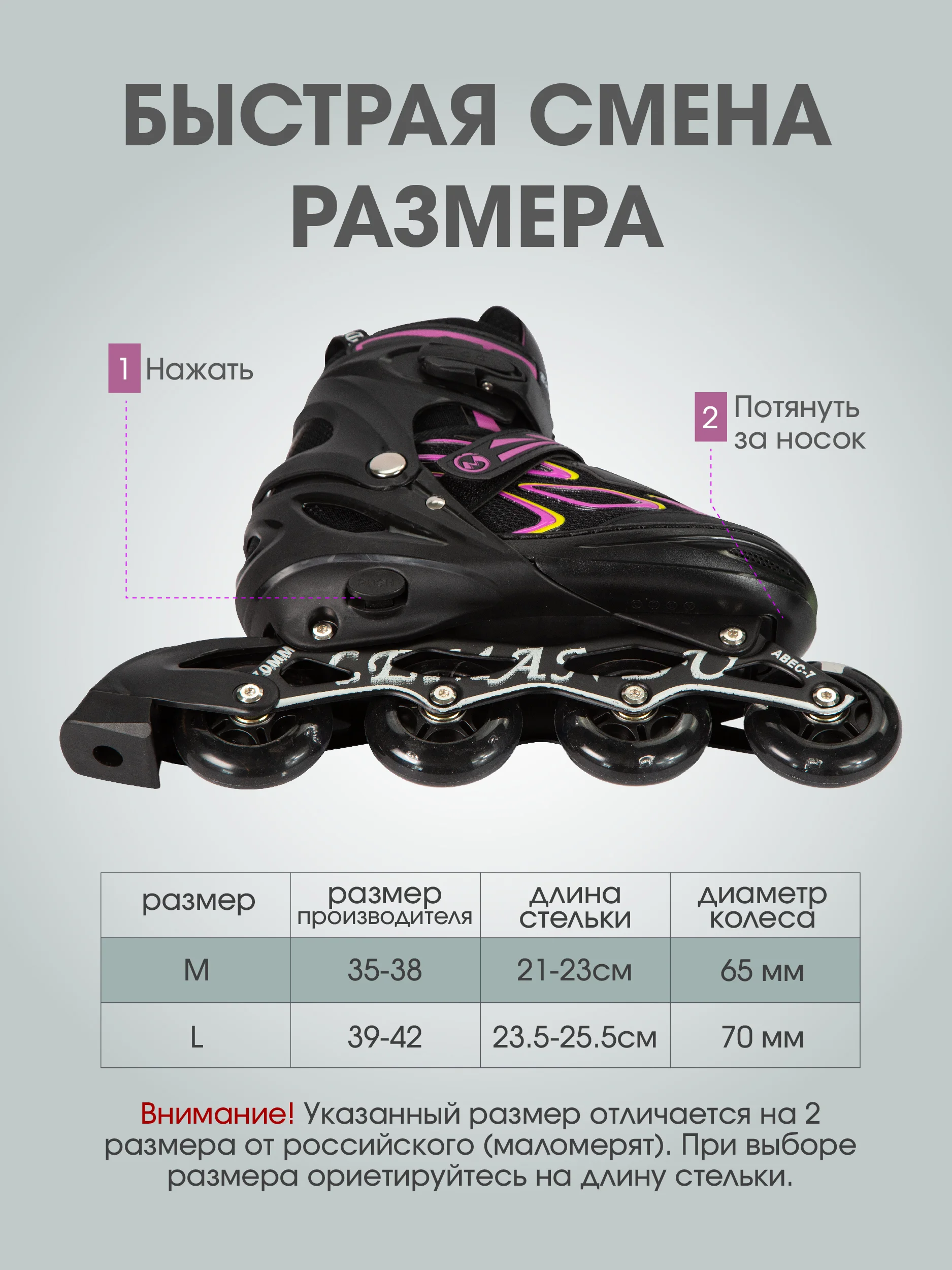 Синий роликовые коньки детские раздвижные (33-40 размеры)