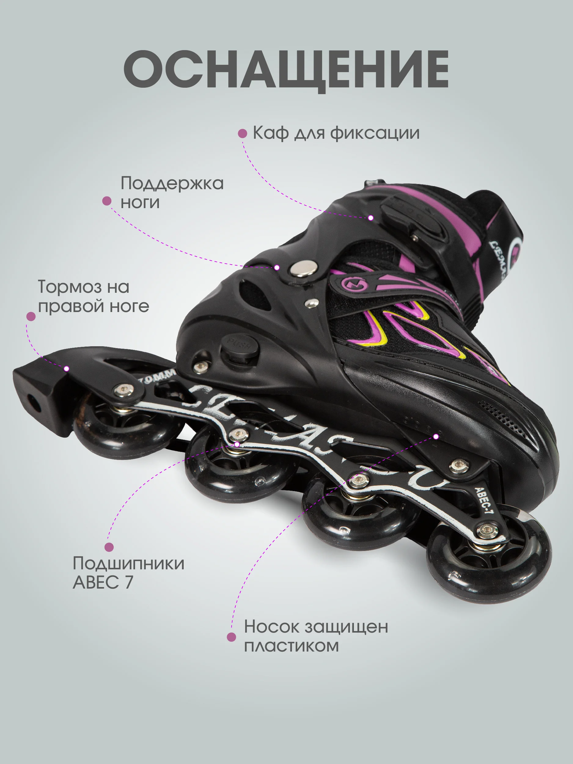 Синий роликовые коньки детские раздвижные (33-40 размеры)