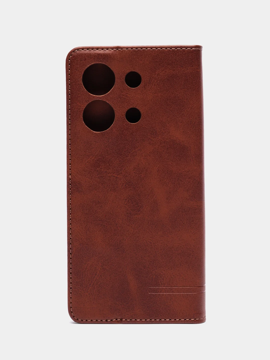 Коричневый чехол-книжка для Redmi Note 13 4G  (Редми Ноут 13 )  из искусственной кожи