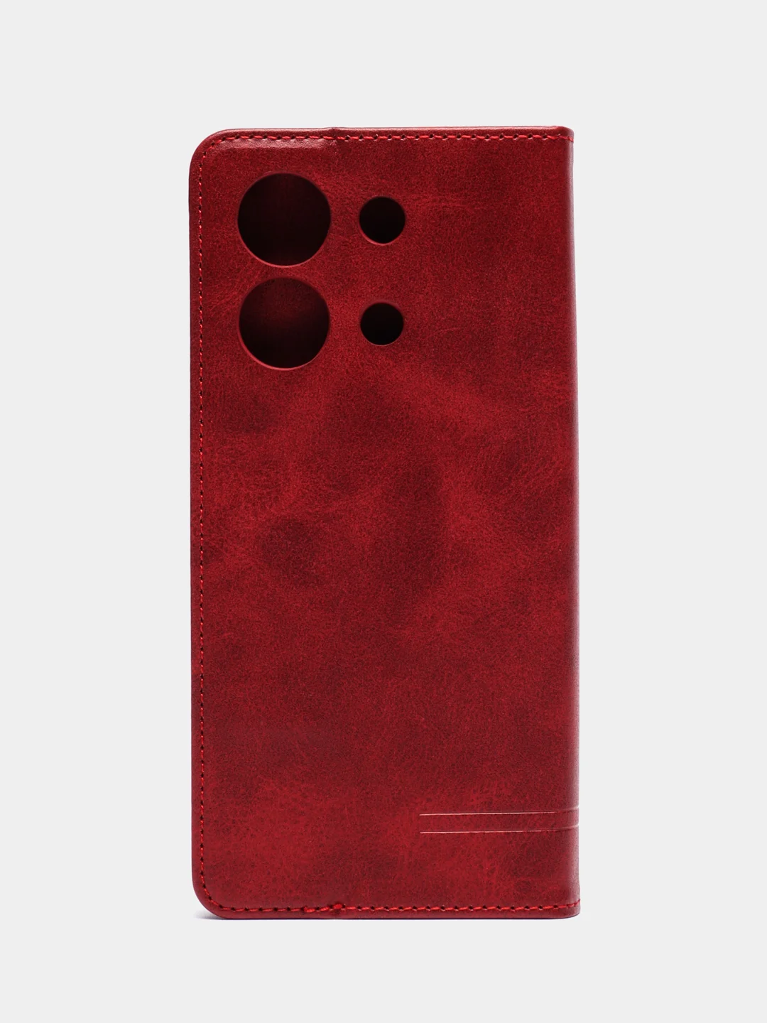 Красный чехол-книжка для Redmi Note 13 4G  (Редми Ноут 13 )  из искусственной кожи
