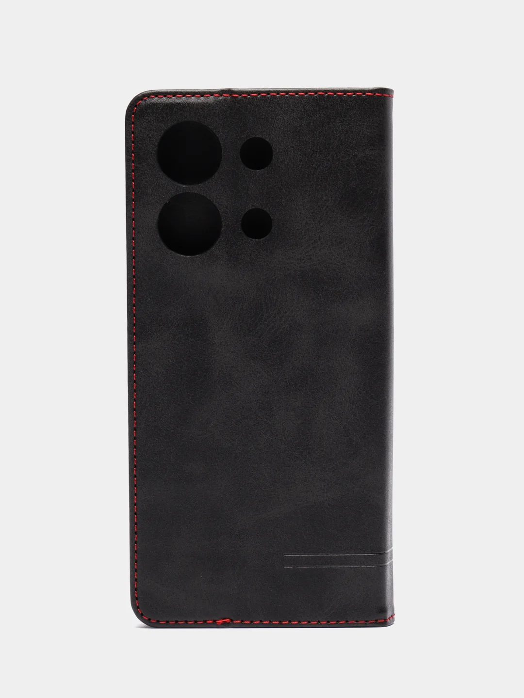 Черный чехол-книжка для Redmi Note 13 4G  (Редми Ноут 13 )  из искусственной кожи