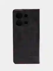 Черный чехол-книжка для Redmi Note 13 4G  (Редми Ноут 13 )  из искусственной кожи