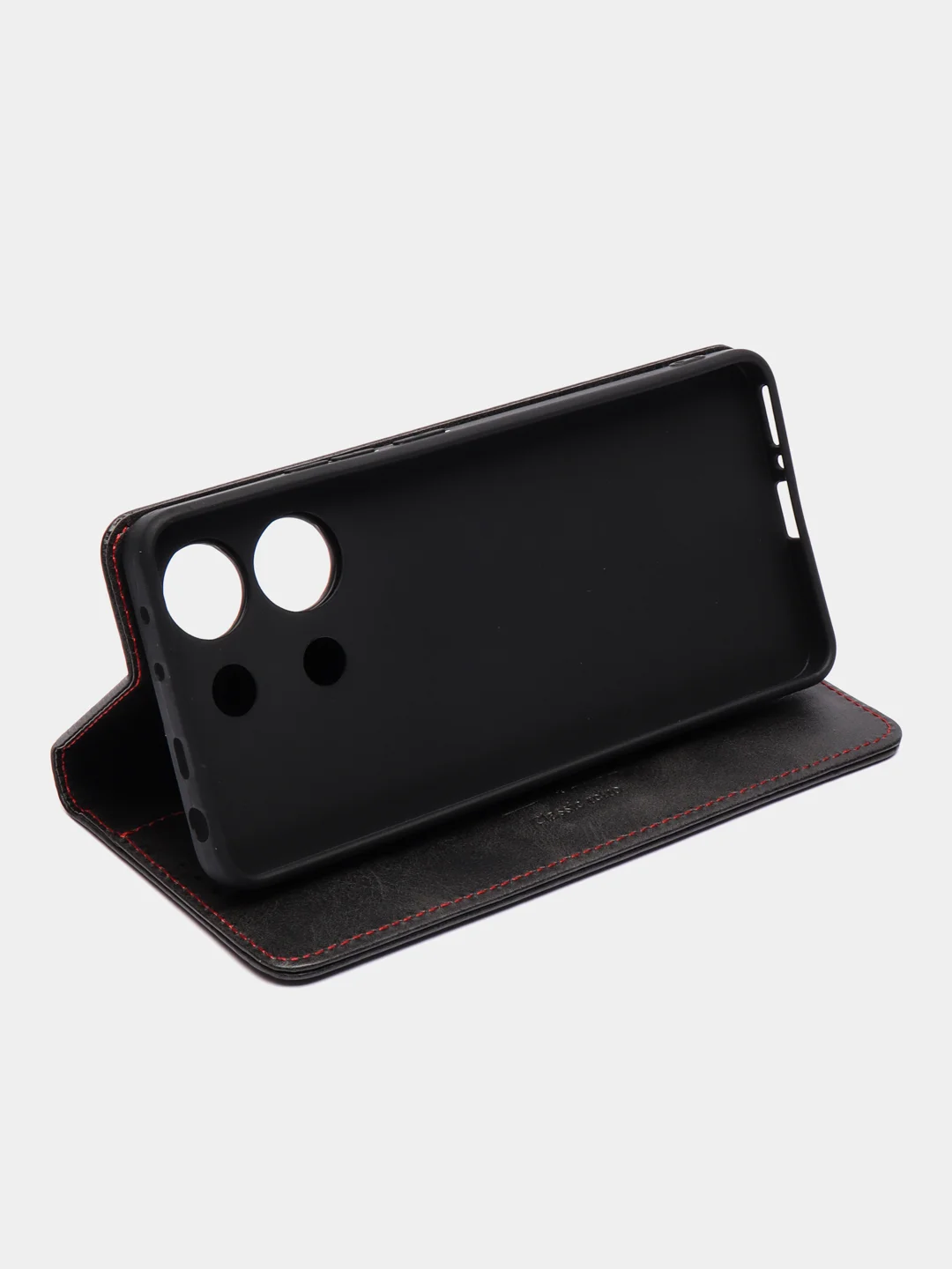 Черный чехол-книжка для Redmi Note 13 4G  (Редми Ноут 13 )  из искусственной кожи
