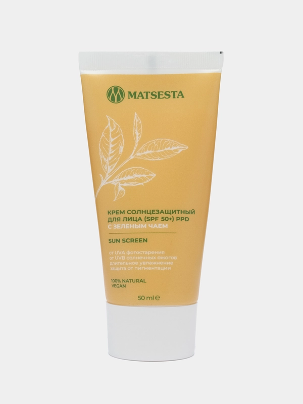 MATSESTA солнцезащитный крем для лица, с зеленым чаем, SPF 50+
