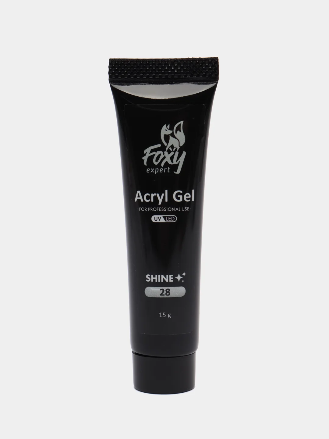 Белый акрил-гель (Acryl gel) полигель FOXY EXPERT для наращивания ногтей с шиммером