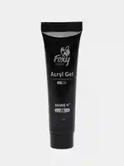 Белый акрил-гель (Acryl gel) полигель FOXY EXPERT для наращивания ногтей с шиммером