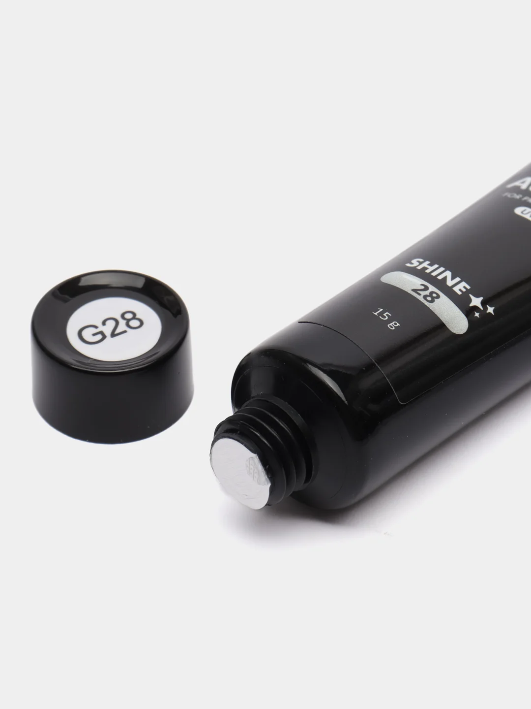 Белый акрил-гель (Acryl gel) полигель FOXY EXPERT для наращивания ногтей с шиммером