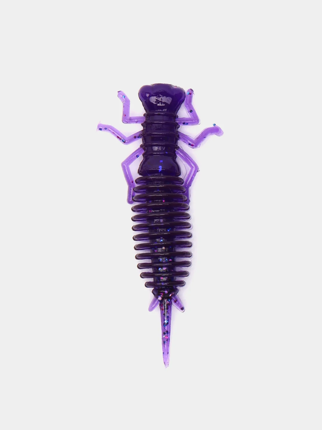 Фиолетовый силиконовые приманки, набор 8 штук, Larva, размер 64 мм, личинка стрекозы, ларва
