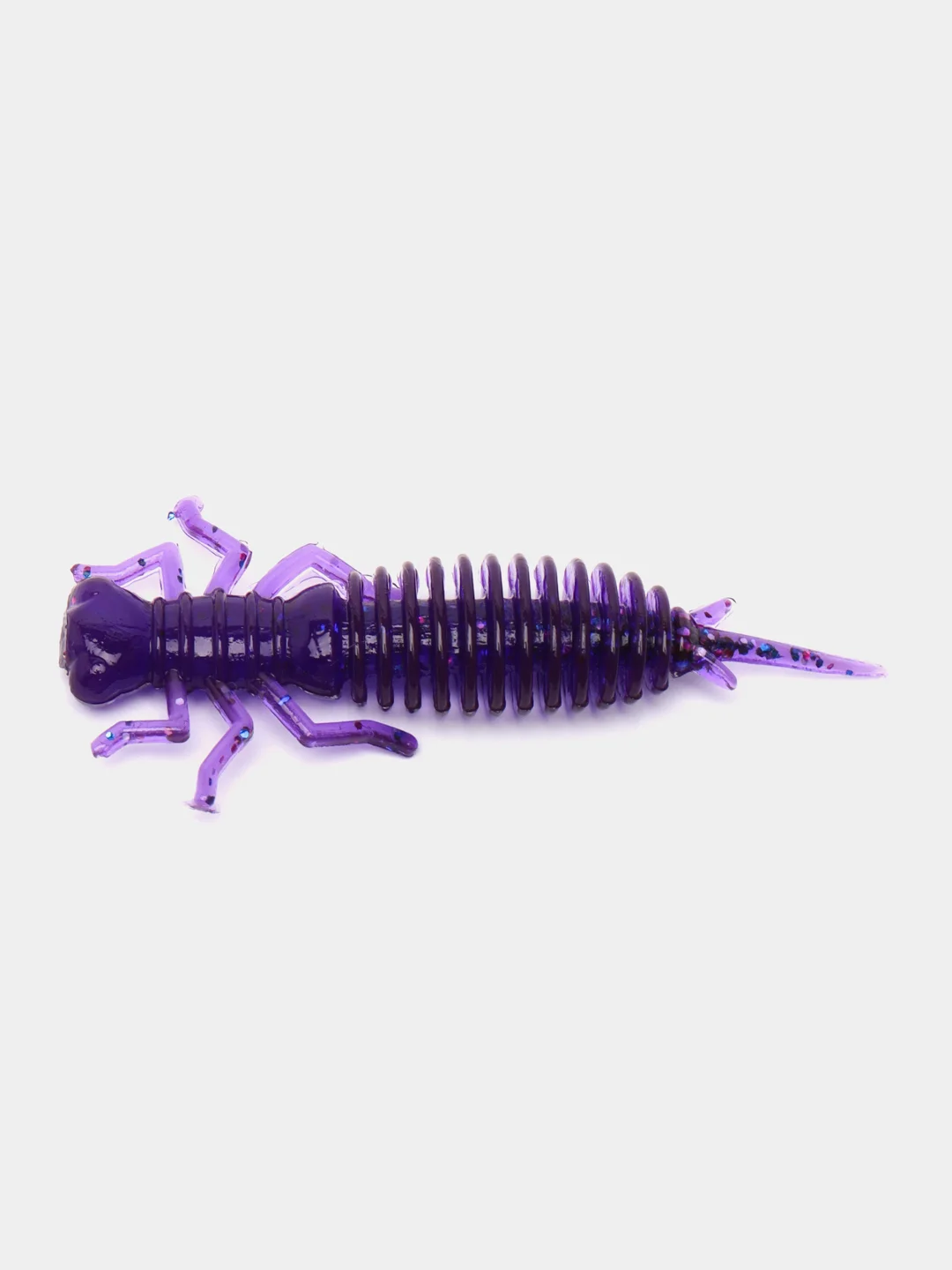 Фиолетовый силиконовые приманки, набор 8 штук, Larva, размер 64 мм, личинка стрекозы, ларва