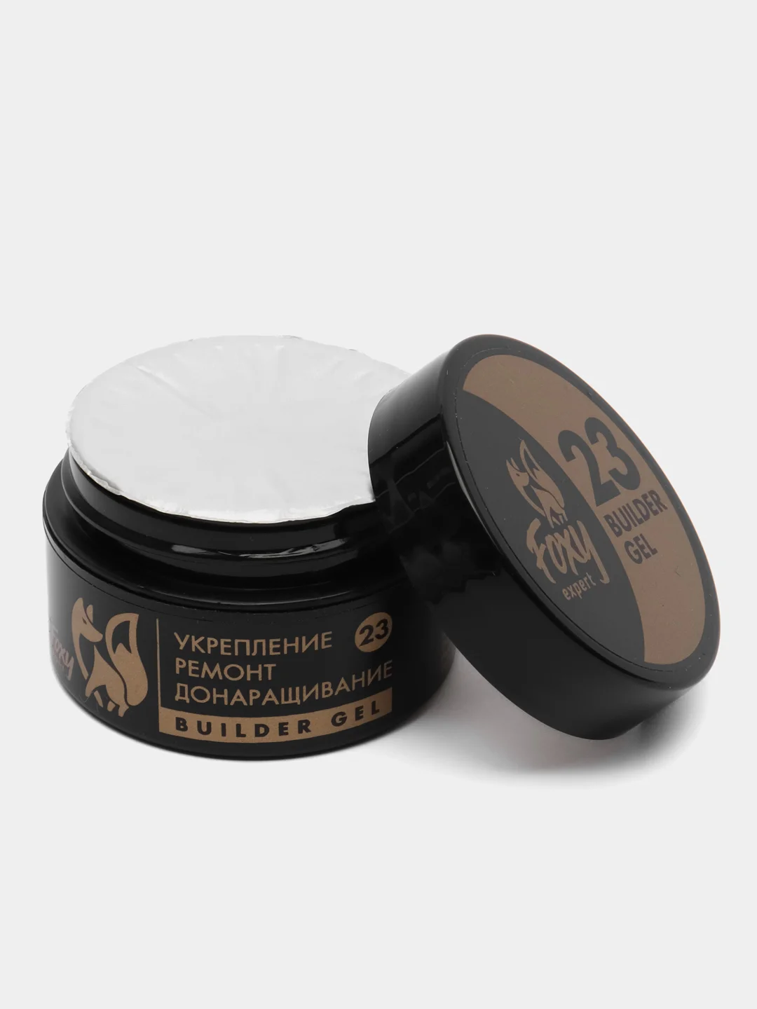 Светло-бежевый гель для укрепления и ремонта ногтей в баночке (Builder gel) FOXY EXPERT камуфлирующий