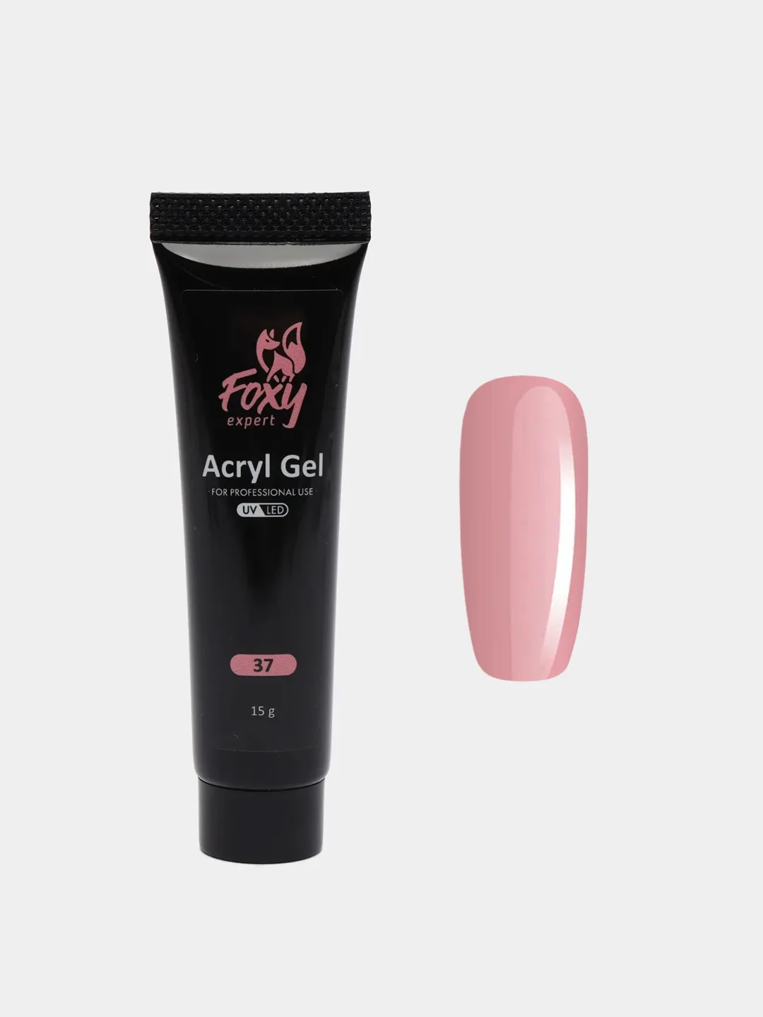 Пудровый акрил-гель (Acryl gel) полигель FOXY EXPERT, для наращивания ногтей, цветной