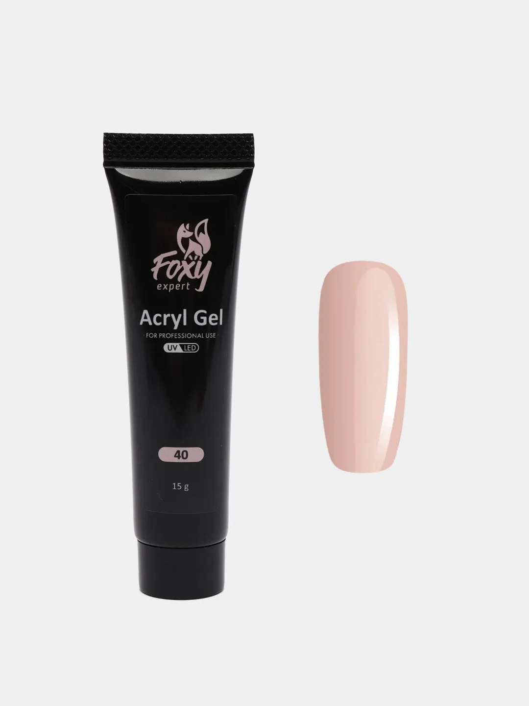 Кремовый акрил-гель (Acryl gel) полигель FOXY EXPERT, для наращивания ногтей, цветной