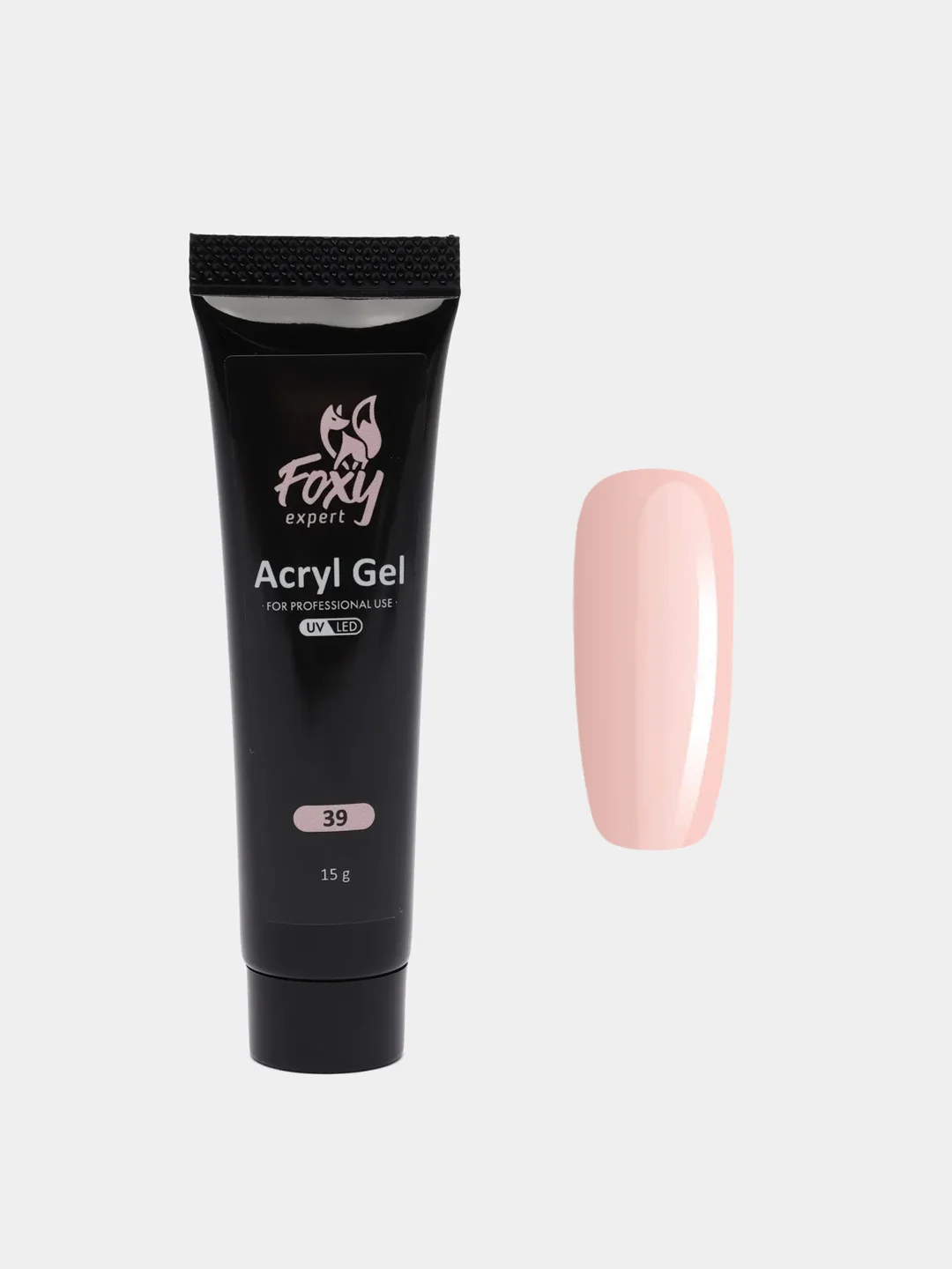 Светло-бежевый акрил-гель (Acryl gel) полигель FOXY EXPERT, для наращивания ногтей, цветной