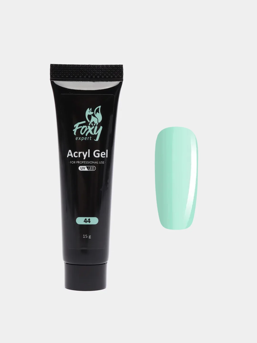 Мятный акрил-гель (Acryl gel) полигель FOXY EXPERT, для наращивания ногтей, цветной