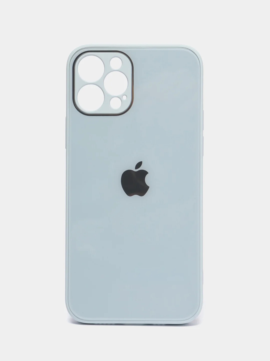 Небесно-голубой стеклянный силиконовый чехол на iPhone 13, 12, 11,  XR, 7, 8, SE, 8+, 7+, 6s, 6, Pro, Max