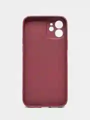 Тёмно-бордовый стеклянный силиконовый чехол на iPhone 13, 12, 11,  XR, 7, 8, SE, 8+, 7+, 6s, 6, Pro, Max
