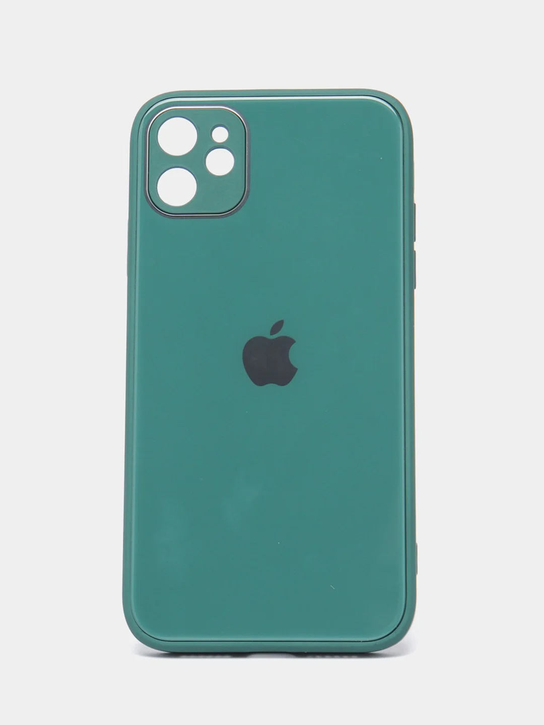 Зеленый стеклянный силиконовый чехол на iPhone 13, 12, 11,  XR, 7, 8, SE, 8+, 7+, 6s, 6, Pro, Max