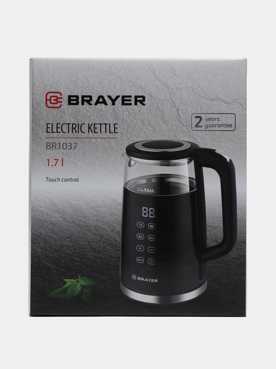 Чайник электрический BRAYER BR1037,2200 Вт, 1,7 л, Cool Touch,автооткл.при.закип,LED