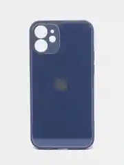 Темно-синий стеклянный силиконовый чехол на iPhone 13, 12, 11,  XR, 7, 8, SE, 8+, 7+, 6s, 6, Pro, Max