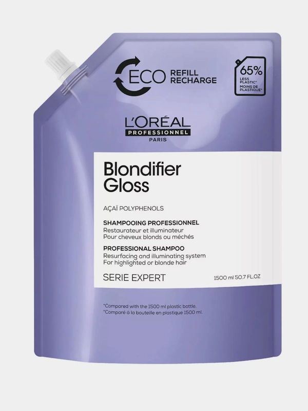 Восстанавливающий шампунь Blondifier Gloss для осветленных волос, рефил, 1500 мл