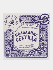 Комплект струн для балалайки-секунда BS4/80  (сталь+Л-80), Господин Музыкант