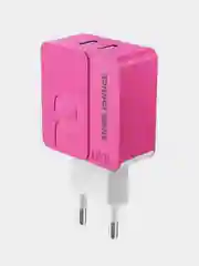 Розовый сетевое зарядное устройство More Choice NC46a, 2 USB 2.4A, с кабелем Type-C