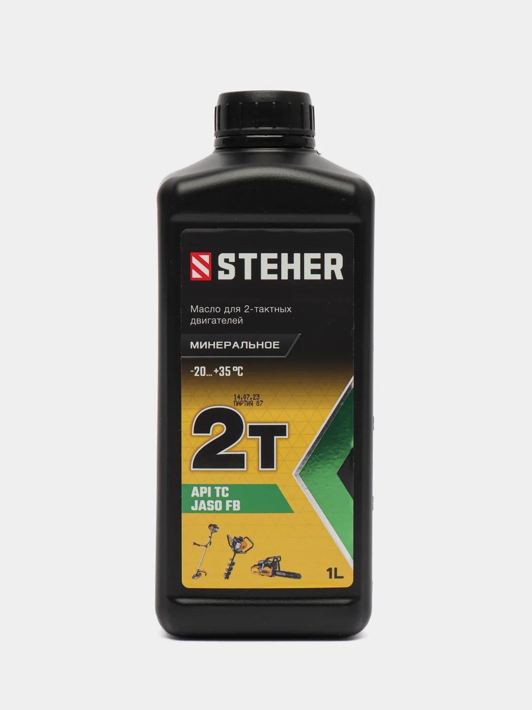 Масло для 2-тактных двигателей STEHER 2T-M, 1 л для бензопил, триммеров, бензокос