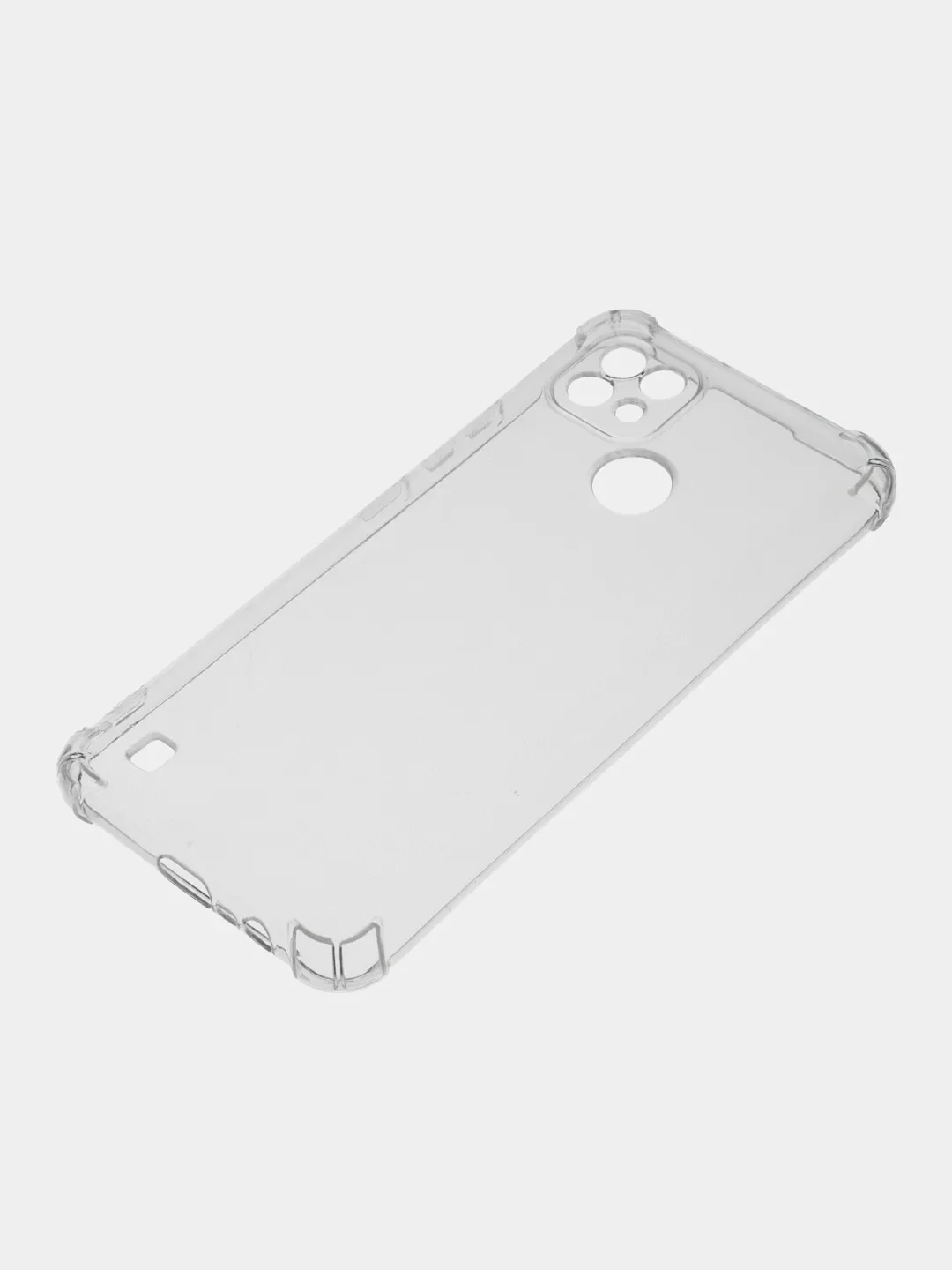 Прозрачный чехол для Realme C21 (Реалми С21) черный, прозрачный, противоударный