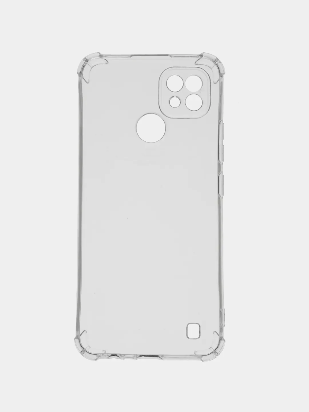 Прозрачный чехол для Realme C21 (Реалми С21) черный, прозрачный, противоударный
