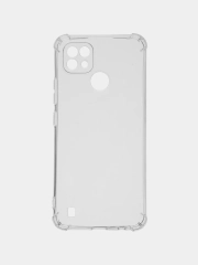 Чехол для Realme C21 (Реалми С21) черный, прозрачный, противоударный