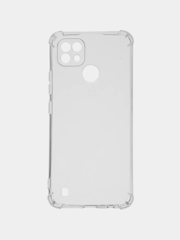 Чехол для Realme C21 (Реалми С21) черный, прозрачный, противоударный