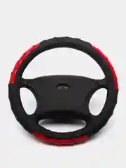 Алый чехол - оплетка на руль автомобиля из экокожи