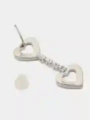 Белый серьги женские "Ассиметричные сердца"
