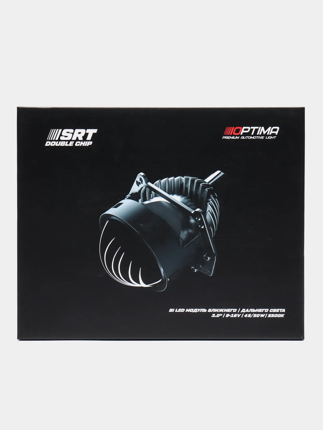 Светодиодные линзы для фар, Optima Premium Bi-LED Lens SRT Double Chip 3.0", 2 штуки