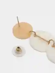 Серьги вечерние, круглые, белые