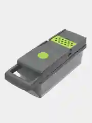 Серый овощерезка ручная многофункциональная c насадками и контейнером / слайсер для нарезки 14в1