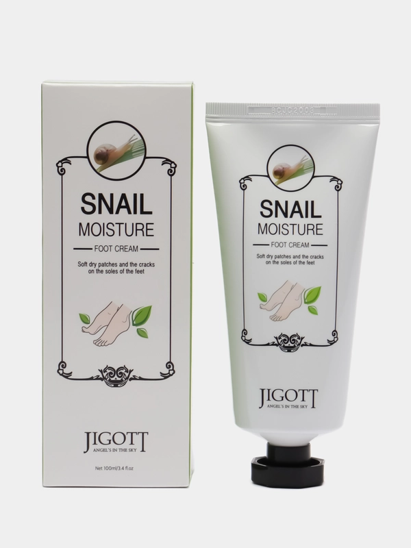 JIGOTT Крем для ног муцин улитки SNAIL MOISTURE FOOT CREAM, 100 мл