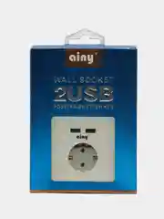 Белый розетка внутренняя с двумя USB портами