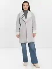 Серый металлик дубленка