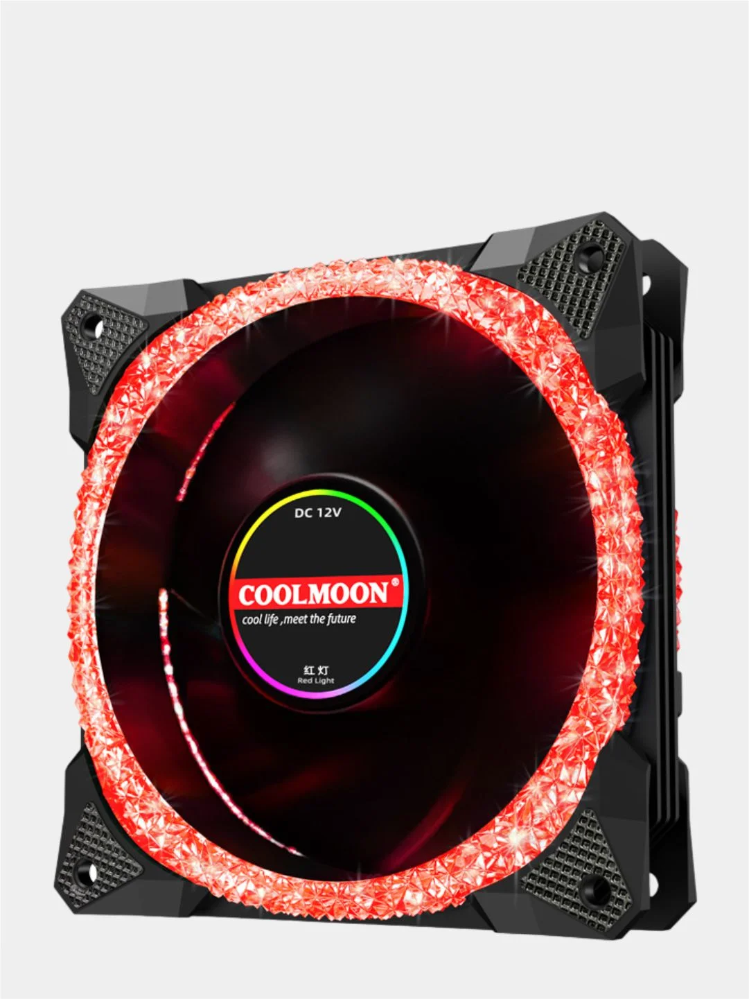 Красный кулер для ПК Coolmoon RGB / вентилятор для ПК с подсветкой / корпусный вентилятор