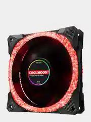 Красный кулер для ПК Coolmoon RGB / вентилятор для ПК с подсветкой / корпусный вентилятор